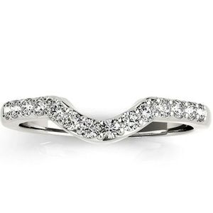 Curved Moissanite HalfEternity Stackable Ring band